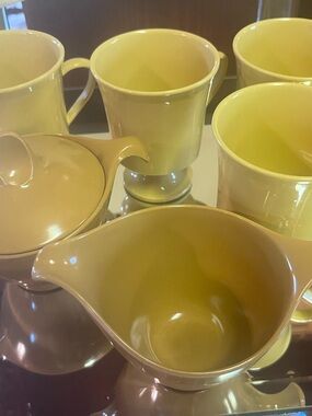 Yellow Ceramic Creamer and Mug Set